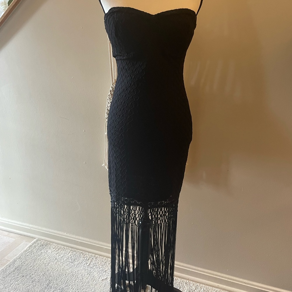 Bebe Crotchet & tassel dress